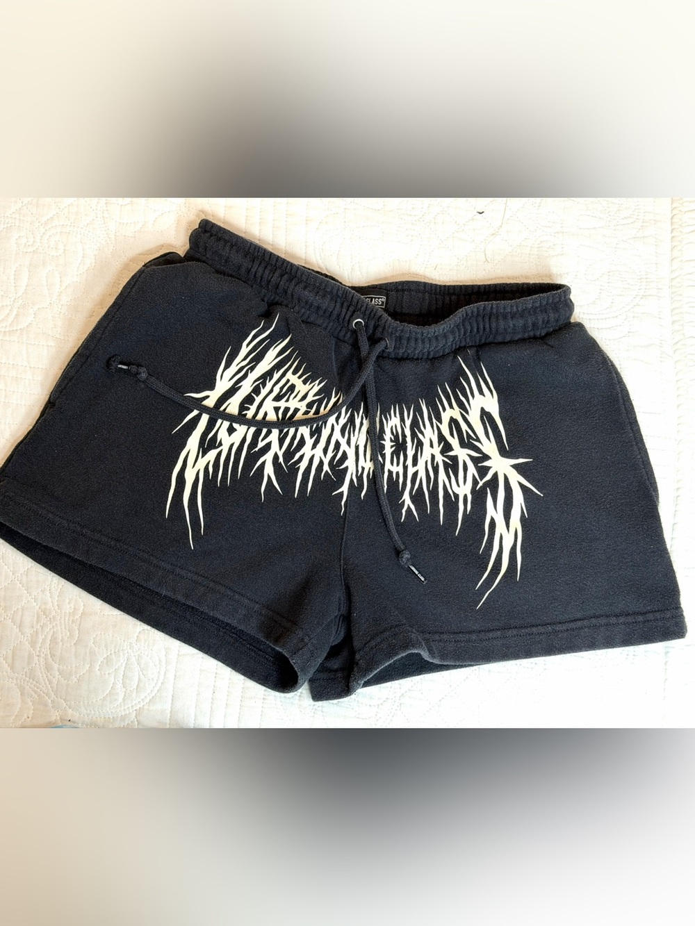 Lurking Class by Sketchy Tank Hesh Black Sweat Shorts Women’s Small Pockets